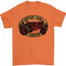 Farming Support Your Local Farmer Mens T-Shirt Cotton Gildan Orange