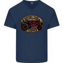 Farming Support Your Local Farmer Mens V-Neck Cotton T-Shirt Navy Blue