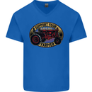 Farming Support Your Local Farmer Mens V-Neck Cotton T-Shirt Royal Blue