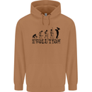 Father And Son Evolution Father's Day Dad Mens 80% Cotton Hoodie Caramel Latte