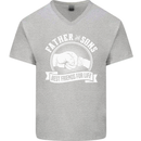 Father & Sons Best Friends for Life Mens V-Neck Cotton T-Shirt Sports Grey