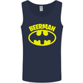 Father's Day Beer Man Funny Alcohol Mens Vest Tank Top Navy Blue
