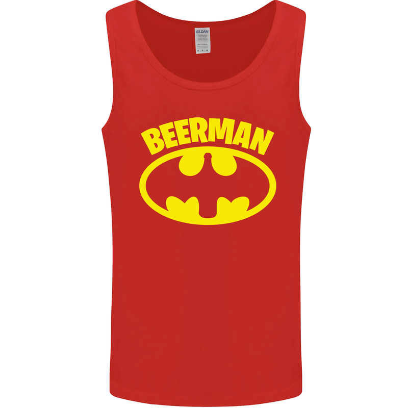 Father's Day Beer Man Funny Alcohol Mens Vest Tank Top Red