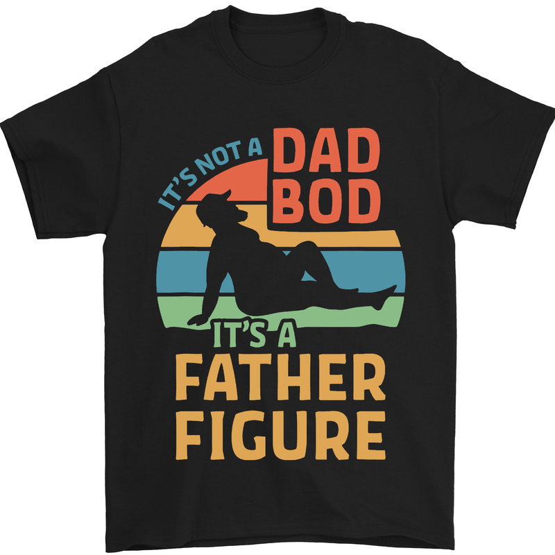 Father's Day Dad Bod It's a Father Figure Mens T-Shirt Cotton Gildan Black