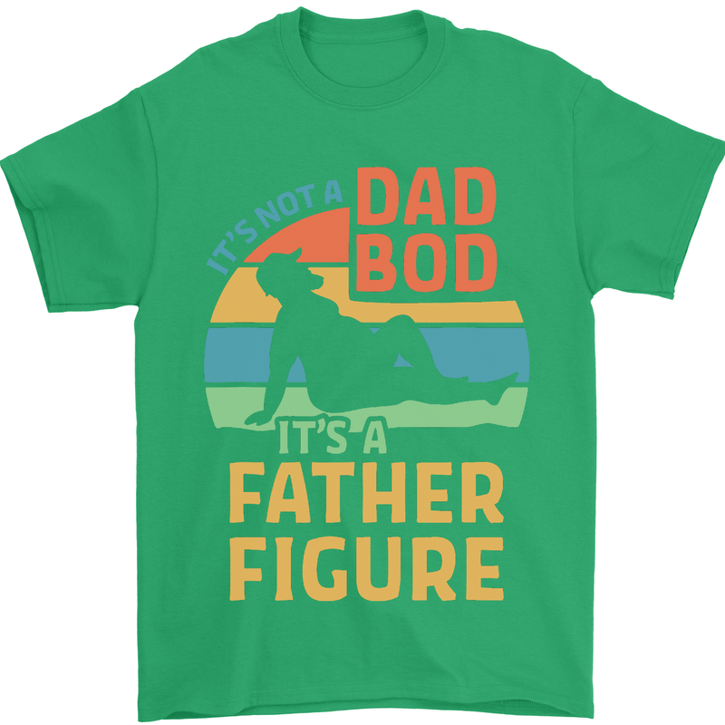 Father's Day Dad Bod It's a Father Figure Mens T-Shirt Cotton Gildan Irish Green