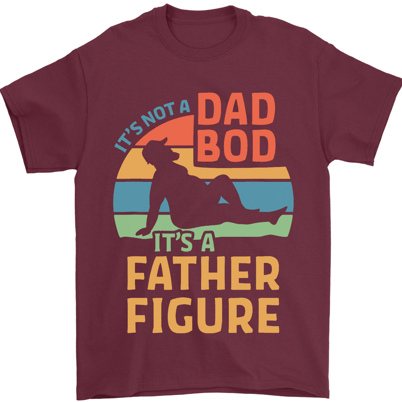 Father's Day Dad Bod It's a Father Figure Mens T-Shirt Cotton Gildan Maroon