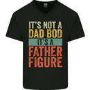Father's Day Dad Bod It's a Father Figure Mens V-Neck Cotton T-Shirt Black