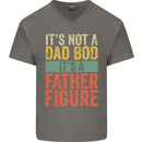 Father's Day Dad Bod It's a Father Figure Mens V-Neck Cotton T-Shirt Charcoal