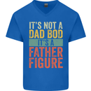 Father's Day Dad Bod It's a Father Figure Mens V-Neck Cotton T-Shirt Royal Blue