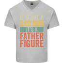Father's Day Dad Bod It's a Father Figure Mens V-Neck Cotton T-Shirt Sports Grey