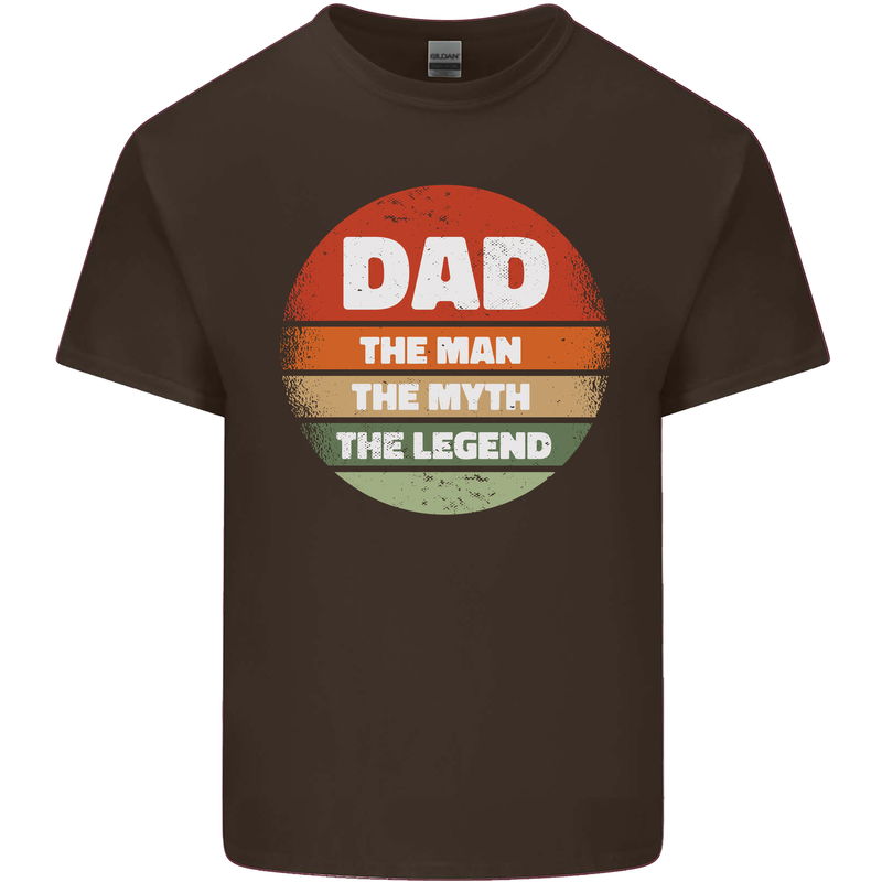 Father's Day Dad  the Man Myth Legend Funny Mens Cotton T-Shirt Tee Top Dark Chocolate