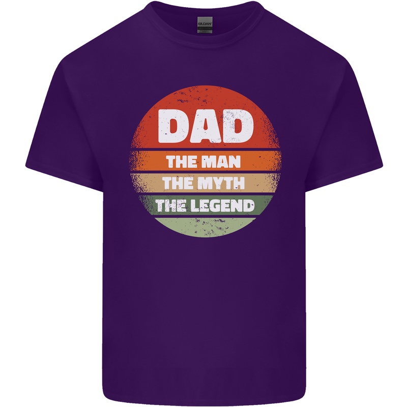 Father's Day Dad  the Man Myth Legend Funny Mens Cotton T-Shirt Tee Top Purple