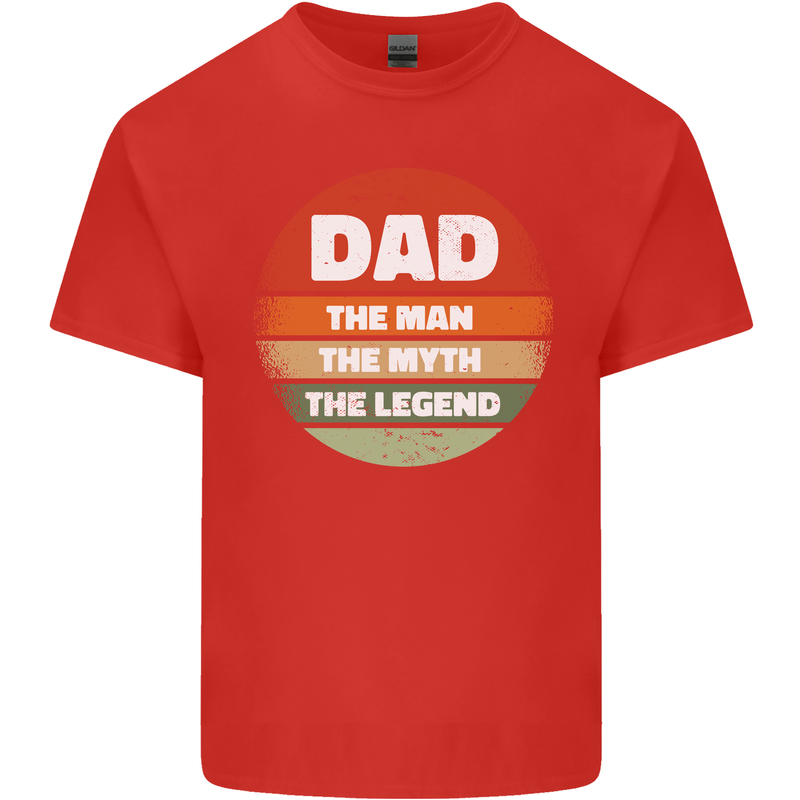 Father's Day Dad  the Man Myth Legend Funny Mens Cotton T-Shirt Tee Top Red