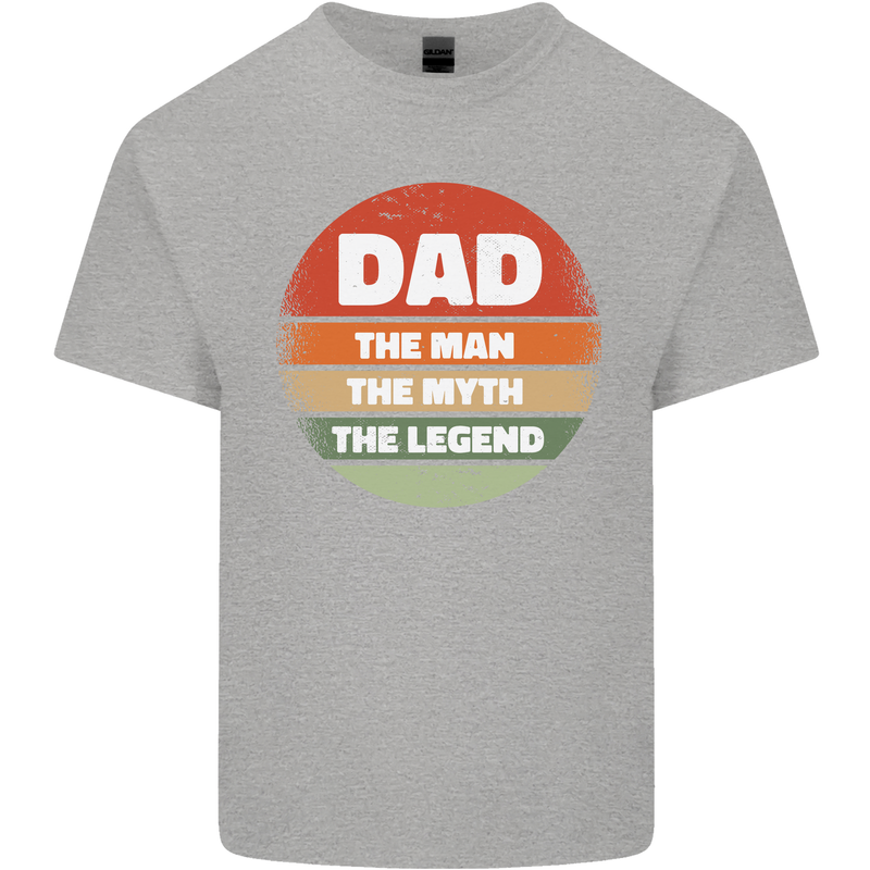 Father's Day Dad  the Man Myth Legend Funny Mens Cotton T-Shirt Tee Top Sports Grey