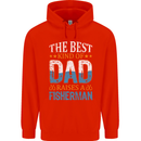 Father's Day Fishing Dad & Son Fisherman Mens 80% Cotton Hoodie Bright Red