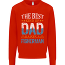 Father's Day Fishing Dad & Son Fisherman Mens Sweatshirt Jumper Bright Red