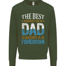 Father's Day Fishing Dad & Son Fisherman Mens Sweatshirt Jumper Forest Green