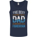 Father's Day Fishing Dad & Son Fisherman Mens Vest Tank Top Navy Blue