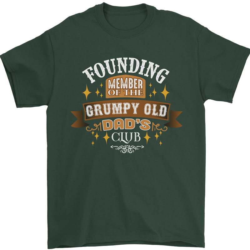 Father's Day Grumpy Old Dad's Club Funny Mens T-Shirt Cotton Gildan Forest Green