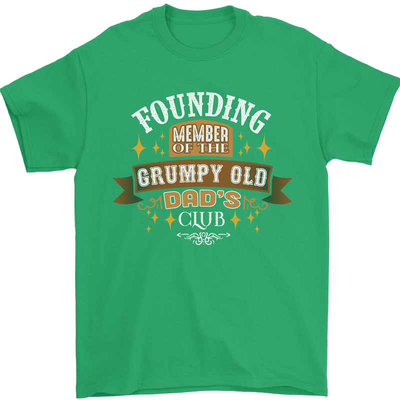 Father's Day Grumpy Old Dad's Club Funny Mens T-Shirt Cotton Gildan Irish Green
