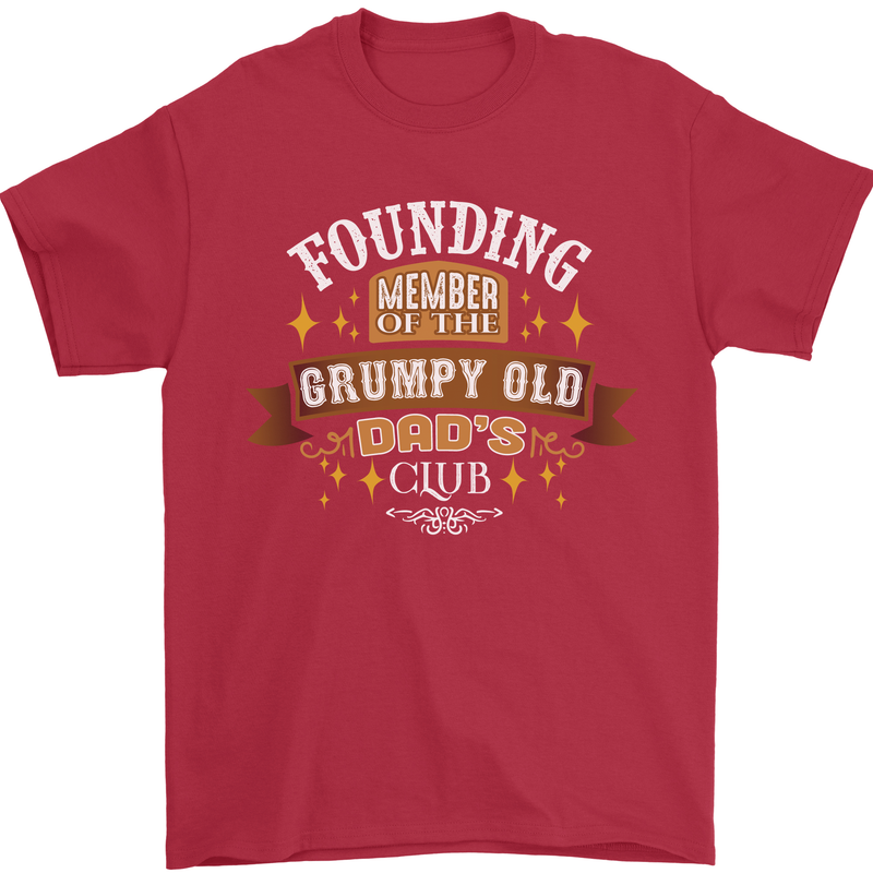 Father's Day Grumpy Old Dad's Club Funny Mens T-Shirt Cotton Gildan Red