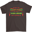 Father's Day I'm the Step That Stepped Up Mens T-Shirt Cotton Gildan Dark Chocolate