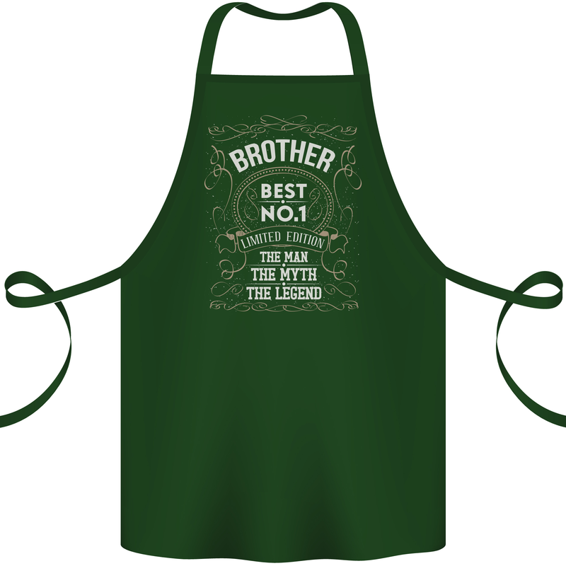 Father's Day No 1 Brother Man Myth Legend Cotton Apron 100% Organic Forest Green