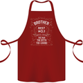 Father's Day No 1 Brother Man Myth Legend Cotton Apron 100% Organic Maroon