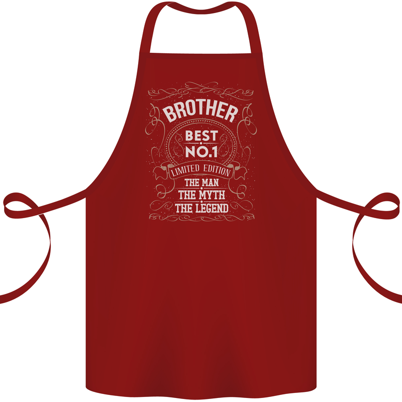 Father's Day No 1 Brother Man Myth Legend Cotton Apron 100% Organic Maroon