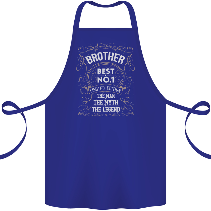 Father's Day No 1 Brother Man Myth Legend Cotton Apron 100% Organic Royal Blue