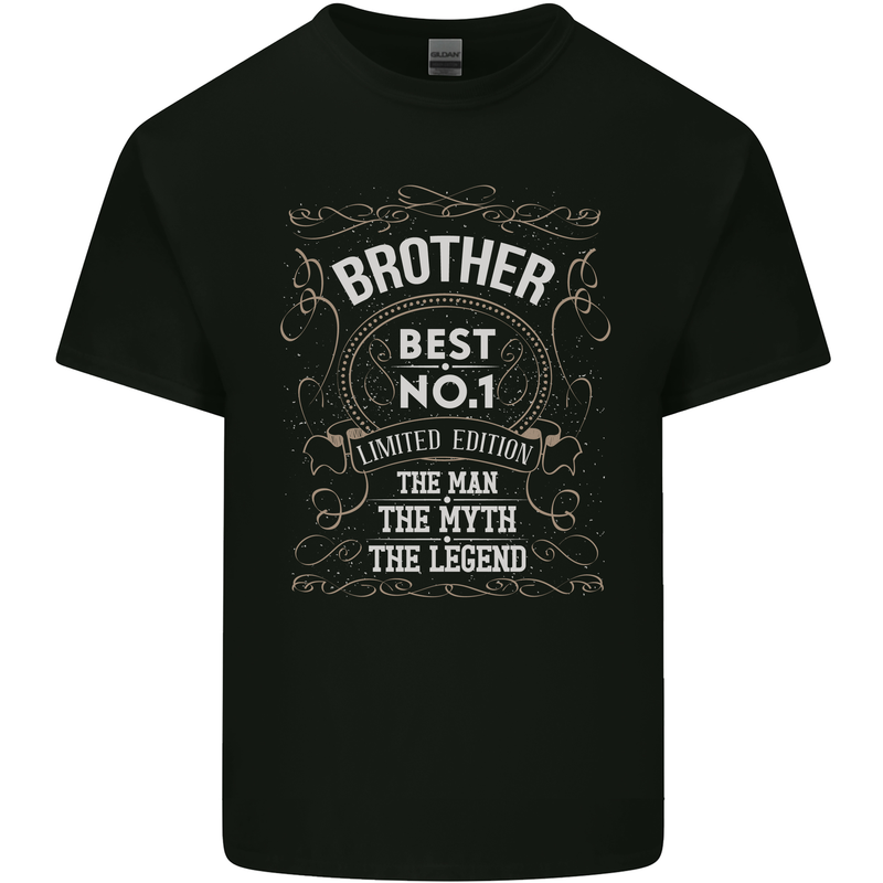 Father's Day No 1 Brother Man Myth Legend Kids T-Shirt Childrens Black