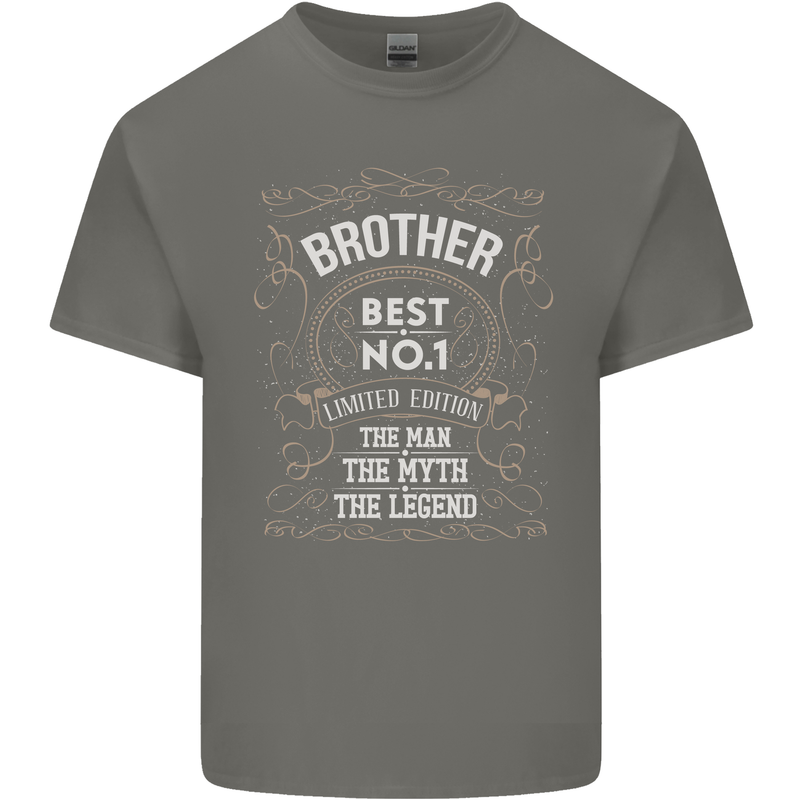 Father's Day No 1 Brother Man Myth Legend Kids T-Shirt Childrens Charcoal