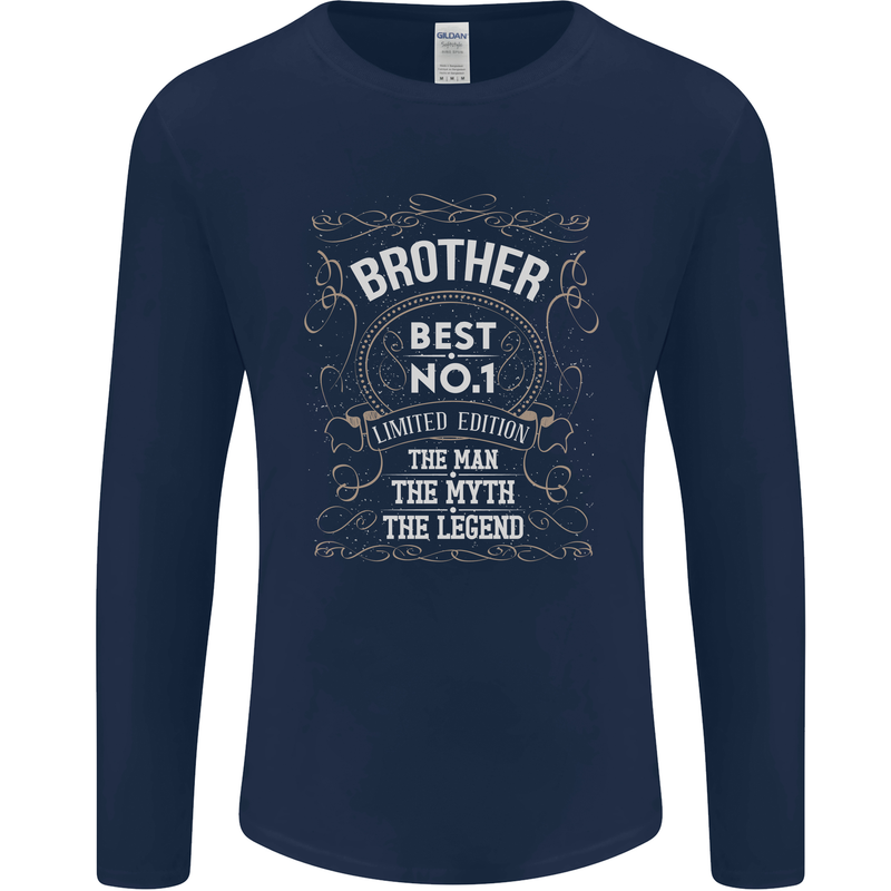 Father's Day No 1 Brother Man Myth Legend Mens Long Sleeve T-Shirt Navy Blue