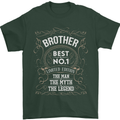 Father's Day No 1 Brother Man Myth Legend Mens T-Shirt Cotton Gildan Forest Green