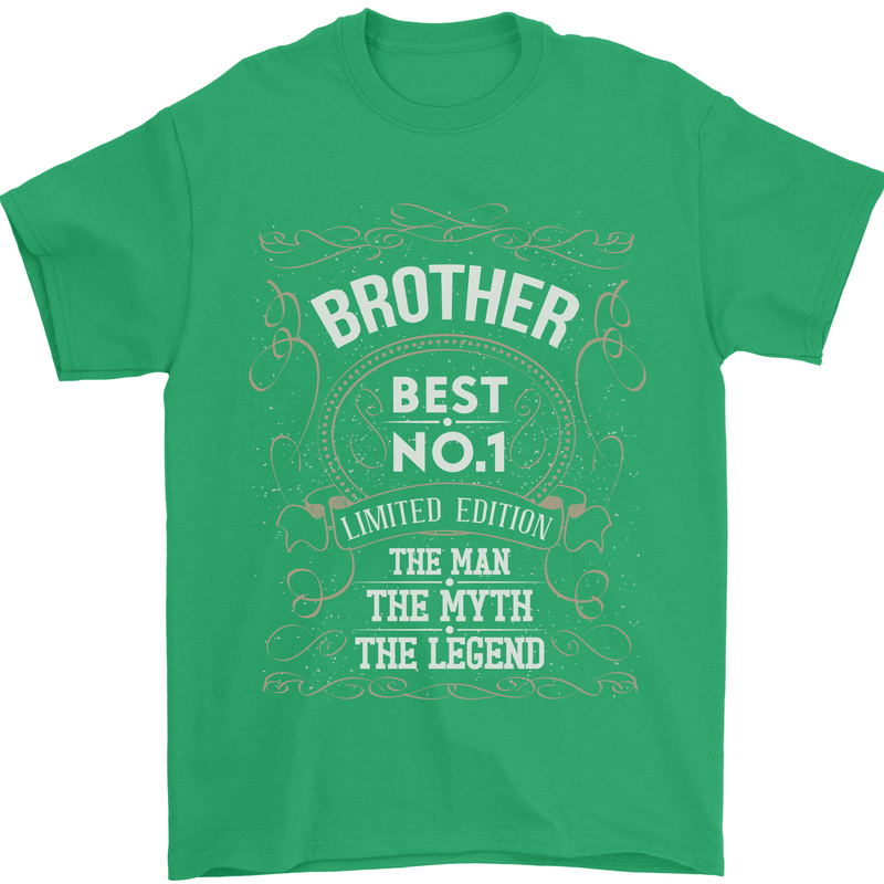 Father's Day No 1 Brother Man Myth Legend Mens T-Shirt Cotton Gildan Irish Green