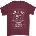 Father's Day No 1 Brother Man Myth Legend Mens T-Shirt Cotton Gildan Maroon