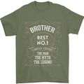 Father's Day No 1 Brother Man Myth Legend Mens T-Shirt Cotton Gildan Military Green