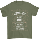 Father's Day No 1 Brother Man Myth Legend Mens T-Shirt Cotton Gildan Military Green