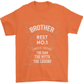 Father's Day No 1 Brother Man Myth Legend Mens T-Shirt Cotton Gildan Orange