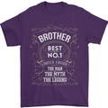 Father's Day No 1 Brother Man Myth Legend Mens T-Shirt Cotton Gildan Purple