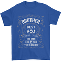 Father's Day No 1 Brother Man Myth Legend Mens T-Shirt Cotton Gildan Royal Blue