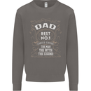 Father's Day No 1 Dad Man Myth Legend Funny Mens Sweatshirt Jumper Charcoal