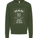 Father's Day No 1 Dad Man Myth Legend Funny Mens Sweatshirt Jumper Forest Green