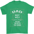 Father's Day No 1 Dad Man Myth Legend Funny Mens T-Shirt Cotton Gildan Irish Green