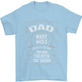 Father's Day No 1 Dad Man Myth Legend Funny Mens T-Shirt Cotton Gildan Light Blue