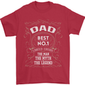 Father's Day No 1 Dad Man Myth Legend Funny Mens T-Shirt Cotton Gildan Red