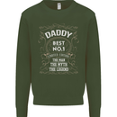 Father's Day No 1 Daddy Man Myth Legend Mens Sweatshirt Jumper Forest Green