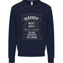 Father's Day No 1 Daddy Man Myth Legend Mens Sweatshirt Jumper Navy Blue
