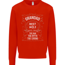Father's Day No 1 Grandad Man Myth Legend Mens Sweatshirt Jumper Bright Red