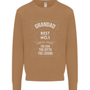 Father's Day No 1 Grandad Man Myth Legend Mens Sweatshirt Jumper Caramel Latte